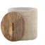 Rangement beige en laine et bois de manguier tissé à la main de style contemporain, polyvalent, couvercle amovible pour rangement, profondeur de 16,09 po, largeur, hauteur de 17 po, poids de 15 lb, utilisation intérieure seulement, poids de 250 lb
