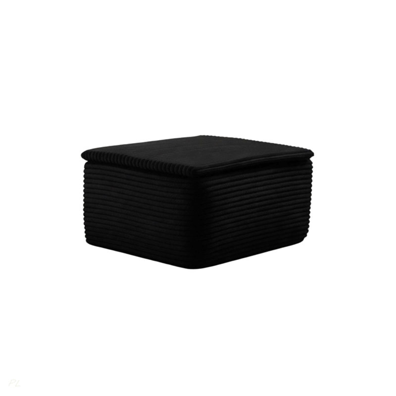 Ottoman Footrest With Removable Washable Cushion, Black
