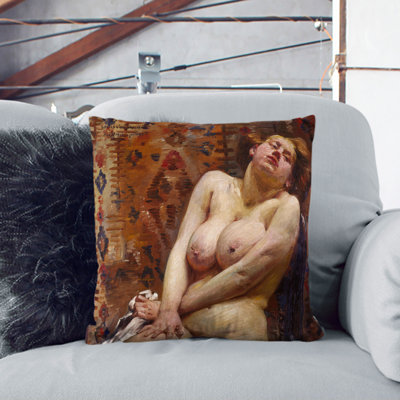 Female Nude Square Throw Cushion