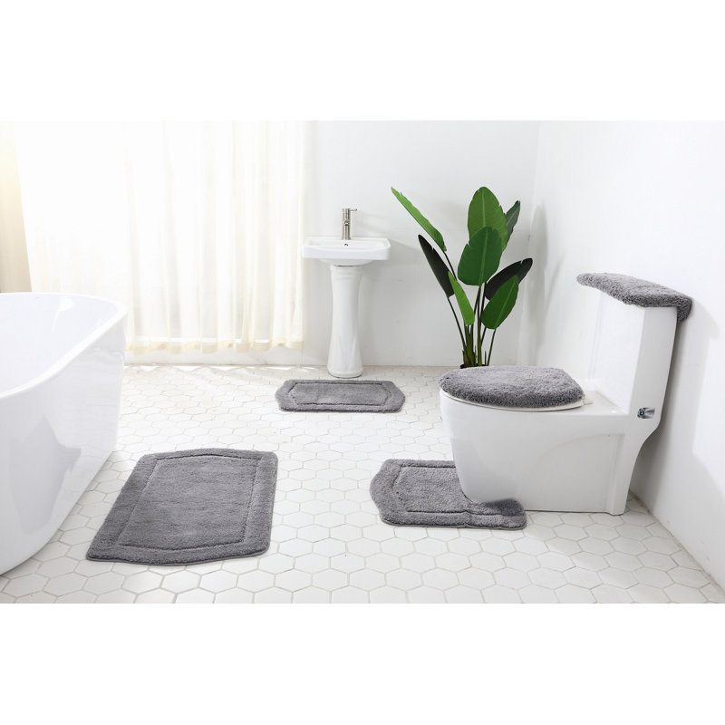 Non-Slip Bath Rug, Gray