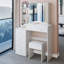 Ensemble de meuble-lavabo de 37 po avec commode de chevet de taille moyenne 37 po, 2 prises AC 2 USB, support pour sèche-cheveux, grand miroir à DEL tactile, interrupteur 3 couleurs-129586631