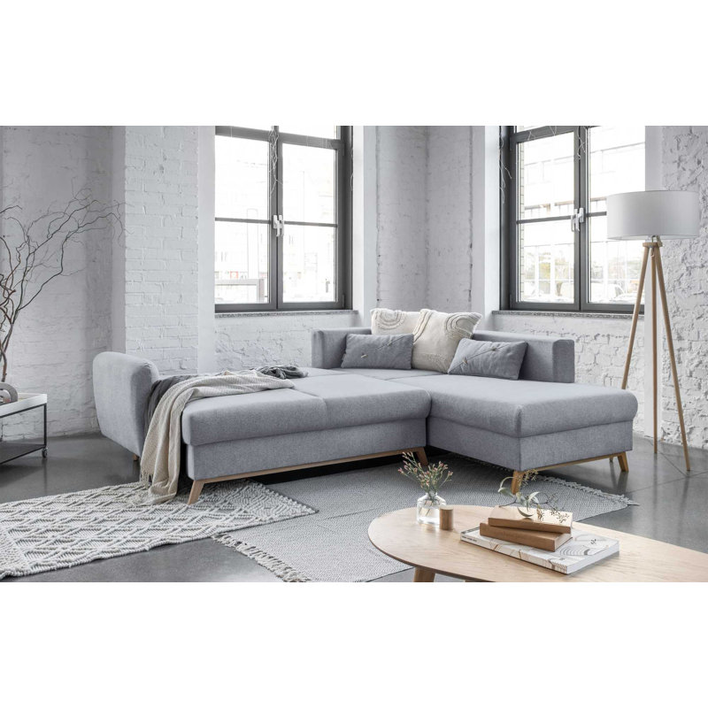 Scandic Lagom 6 Seater Sofa Bed, Right facing, Light Grey