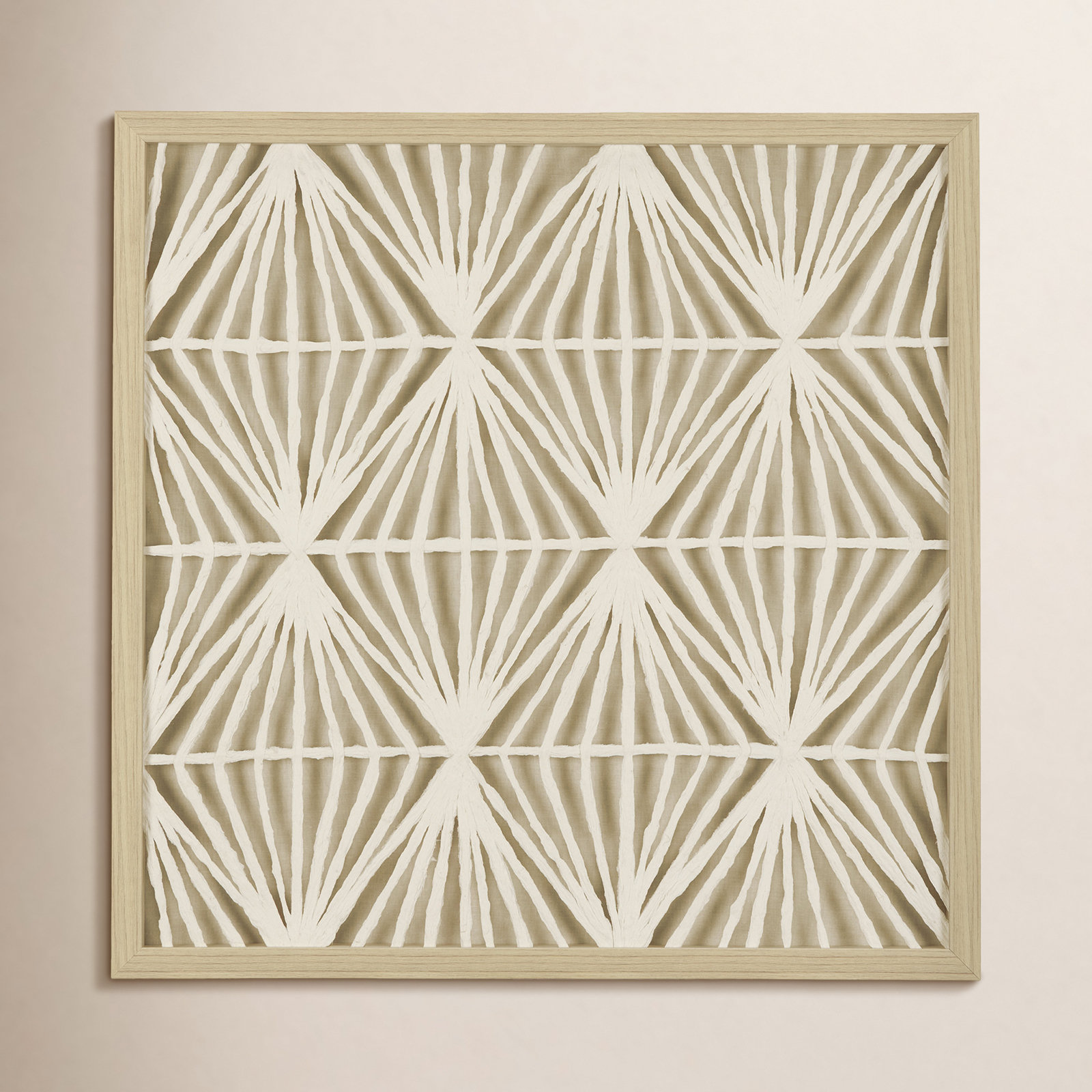 Folk Papercuts II - Prisms Print, Beige, White | Beige | Prisms, 30" H x 30" W