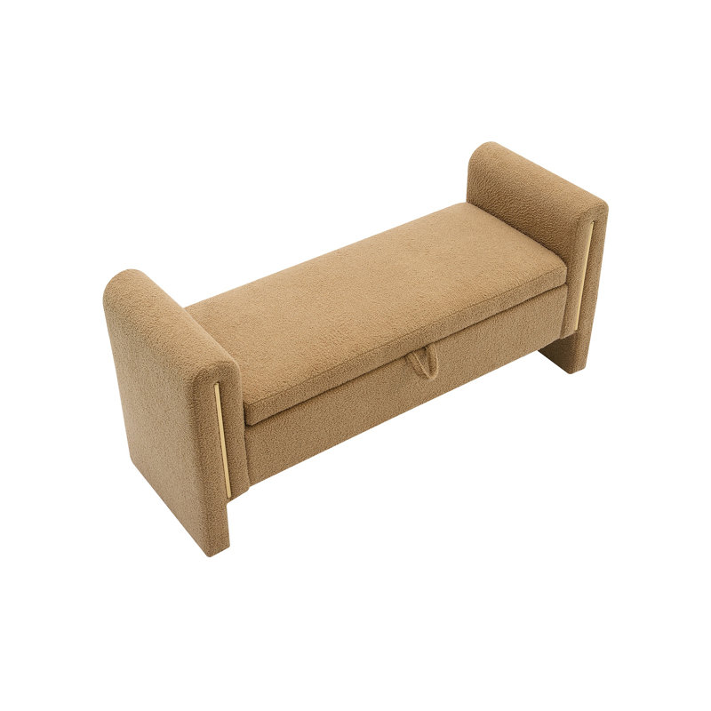 Banc de rangement rembourré en tissu avec repose-pieds Modern Teddy