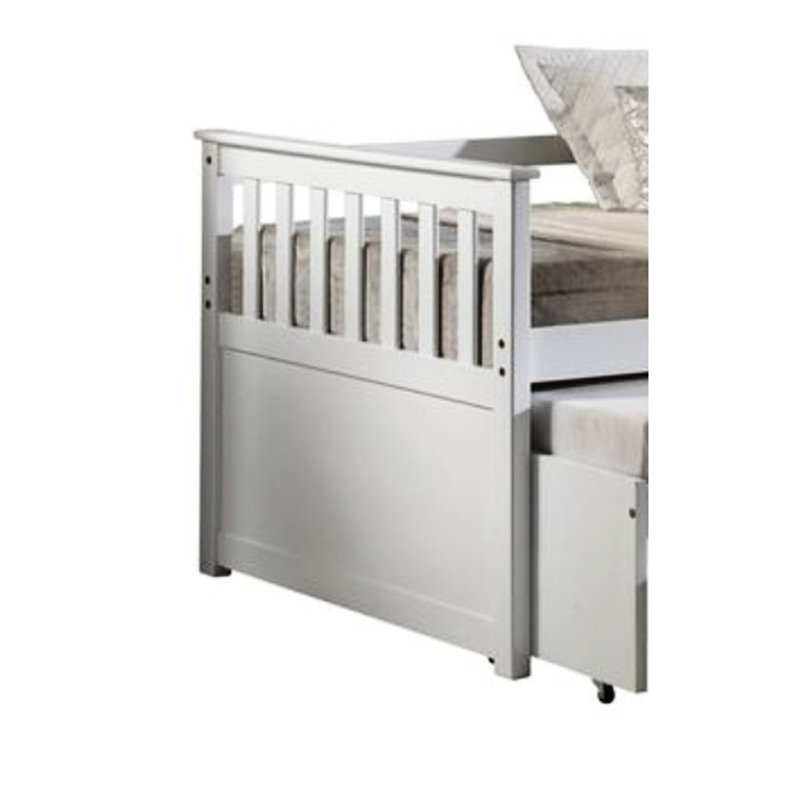 White Daybed With Structure, Solid Pine, 660Lbs Weight Capacity Robust Build,