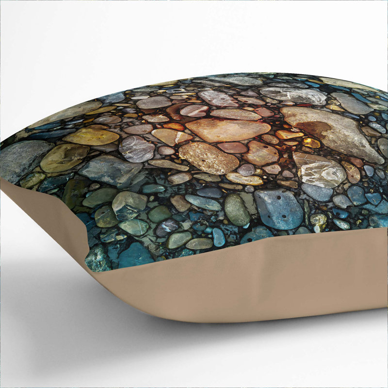 Square Throw Cushion, 40cm H x 40cm W x 15cm D, Stone