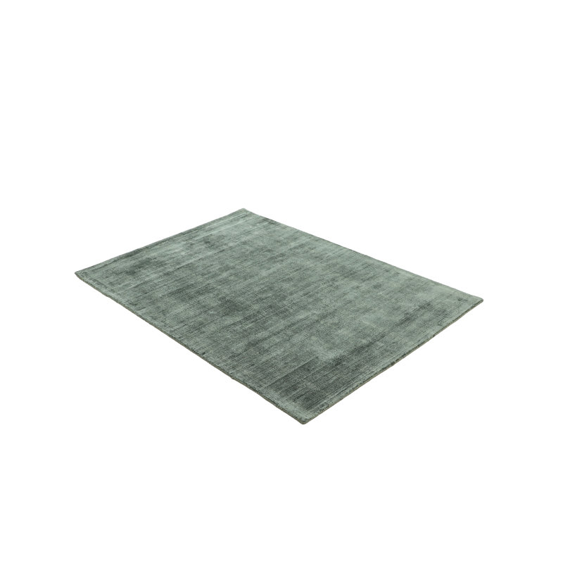 Ava Handmade Viscose Silky Solid Soft Dark Green Rug, Rectangle 160 x 230cm