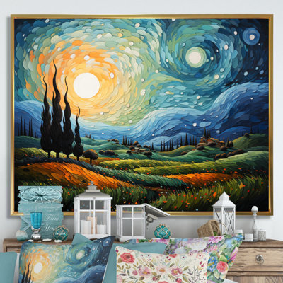 Art mural Vangogh le cyprès se balançant II