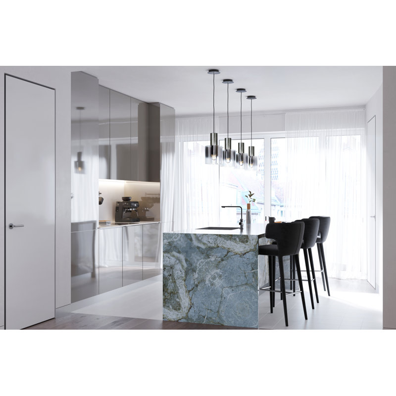 Henley 1 - Light Single Pendant, Satin Black, Smoke Glass