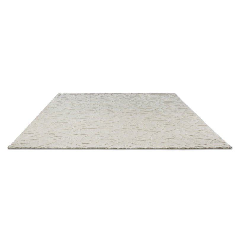 Gray Handmade Wool Floral Tufted Rectangular Area Rug