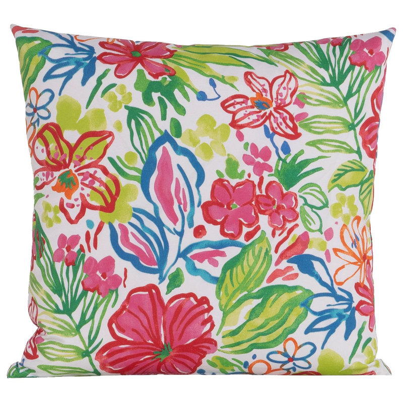 Resort Life Multicolor Floral Outdoor Throw Pillow 20" x 20"