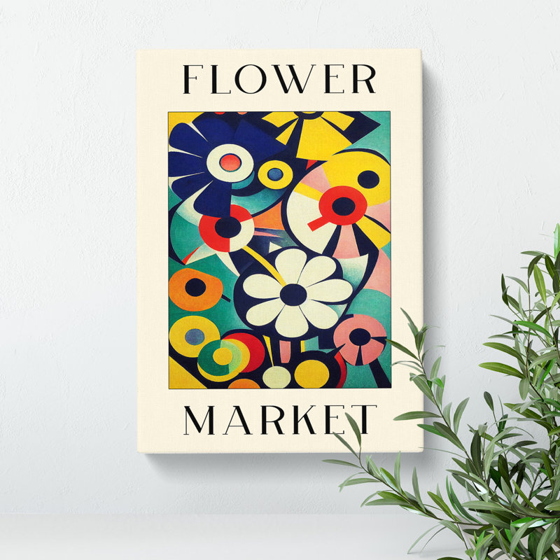 The Retro Flower Market Exhibition No.2 - Wrapped Canvas, 91cm H x 60cm W x 3cm D