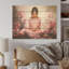 «Pink Yoga Mediation» - art mural panneau de bois de yoga sur bois de pin naturel-534907373
