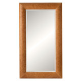 Hendrix Rectangle Leather Beveled Mirror