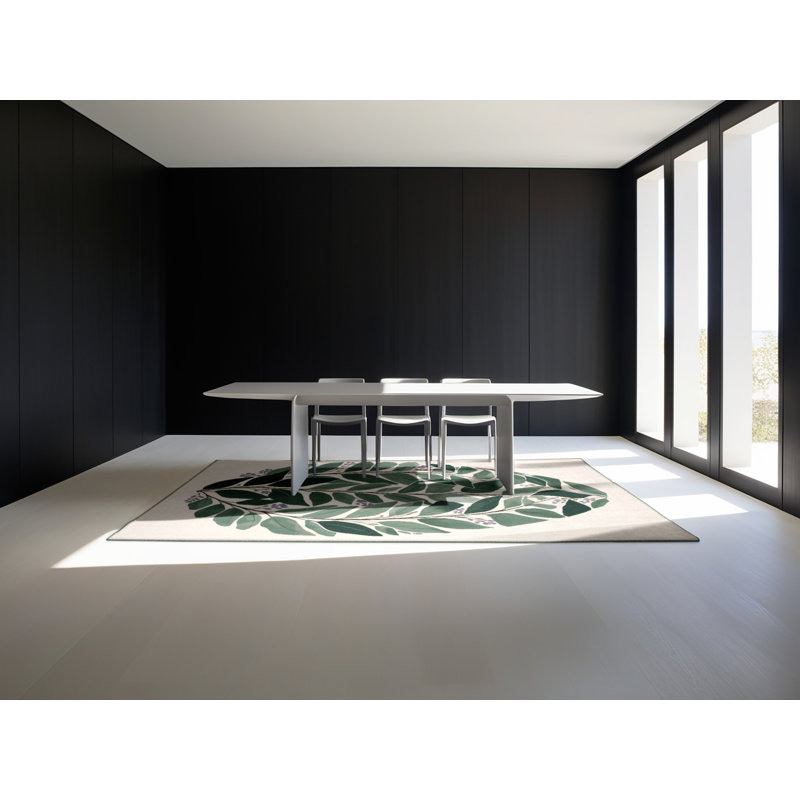 Tapis beige moderne lavable à la machine à motif abstrait des fêtes de Pâques - reliure vert sauge, 7 x 9