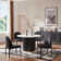5-Pieces Pedestal Dining Set With Faux Marble Table Top