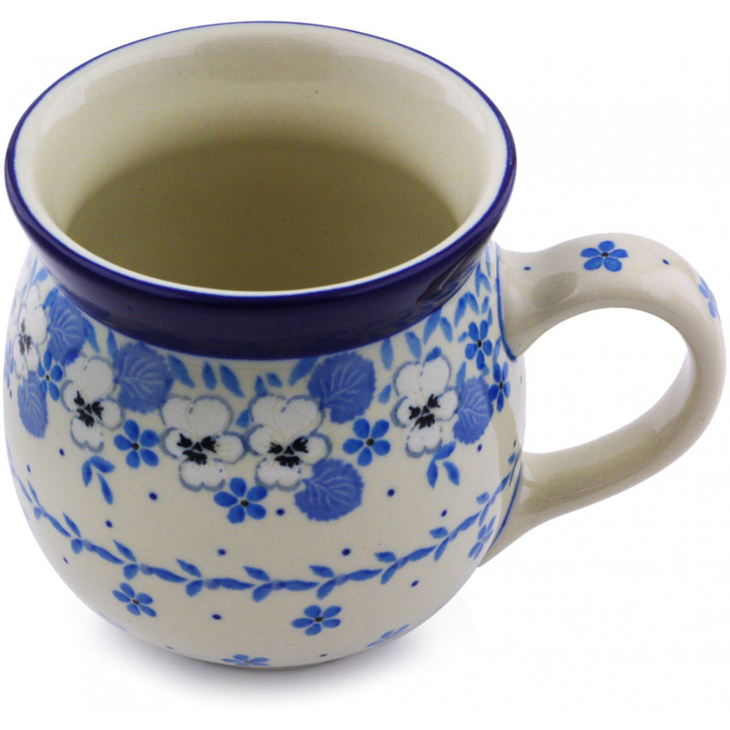 Tasse à bulles en grès 16 oz - Pensée blanche, 16