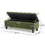 Banc repose-pieds avec rangement, surface bouclée verte, pieds en bois d'hévéa, capacité de 300 lb-147626132