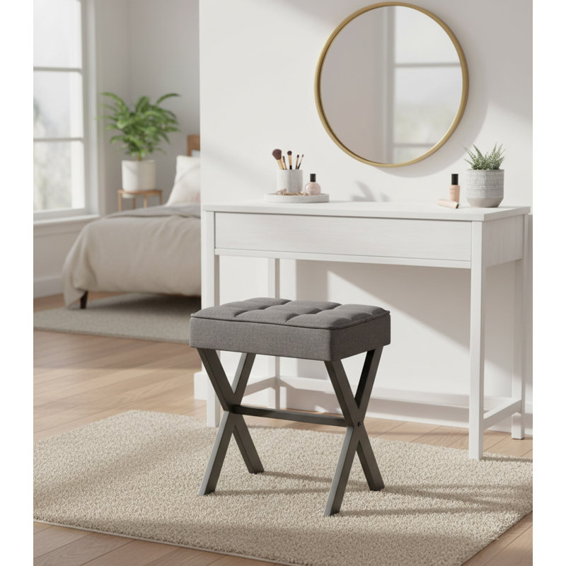 Metal Accent Stool, Gray