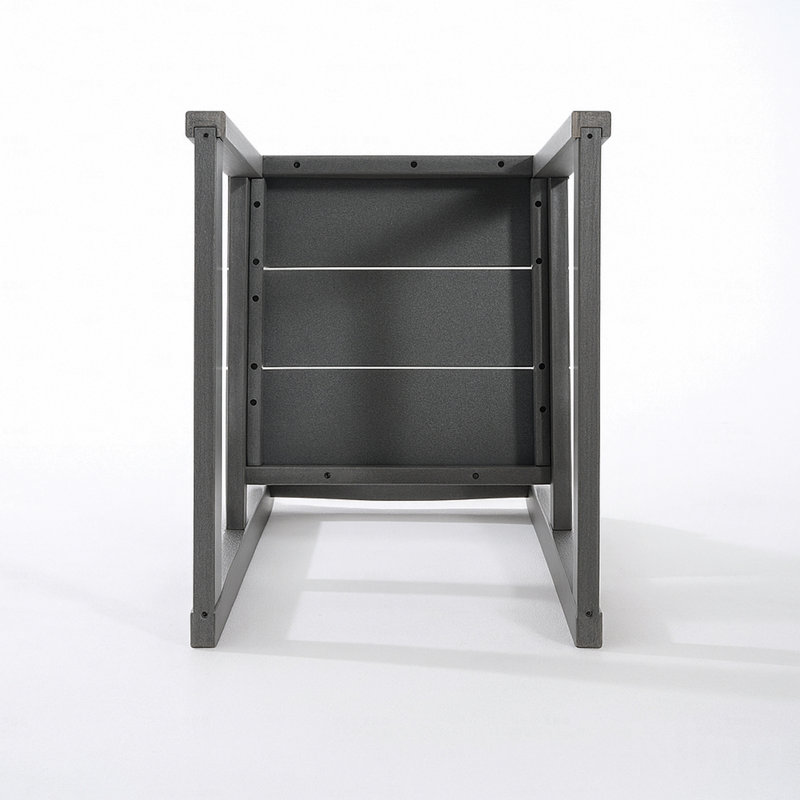 Outdoor Garden Chair, Modernist Design With Backrest, Dark Gray