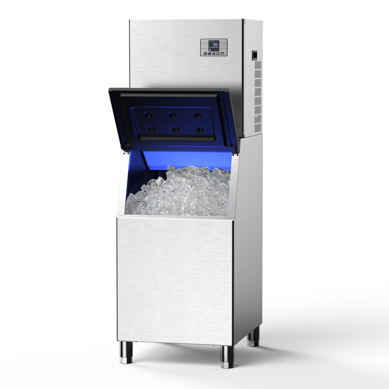 Machine à glaçons commerciale 550LBS / 24H avec rangement 360LBS, réglables à 12 niveaux