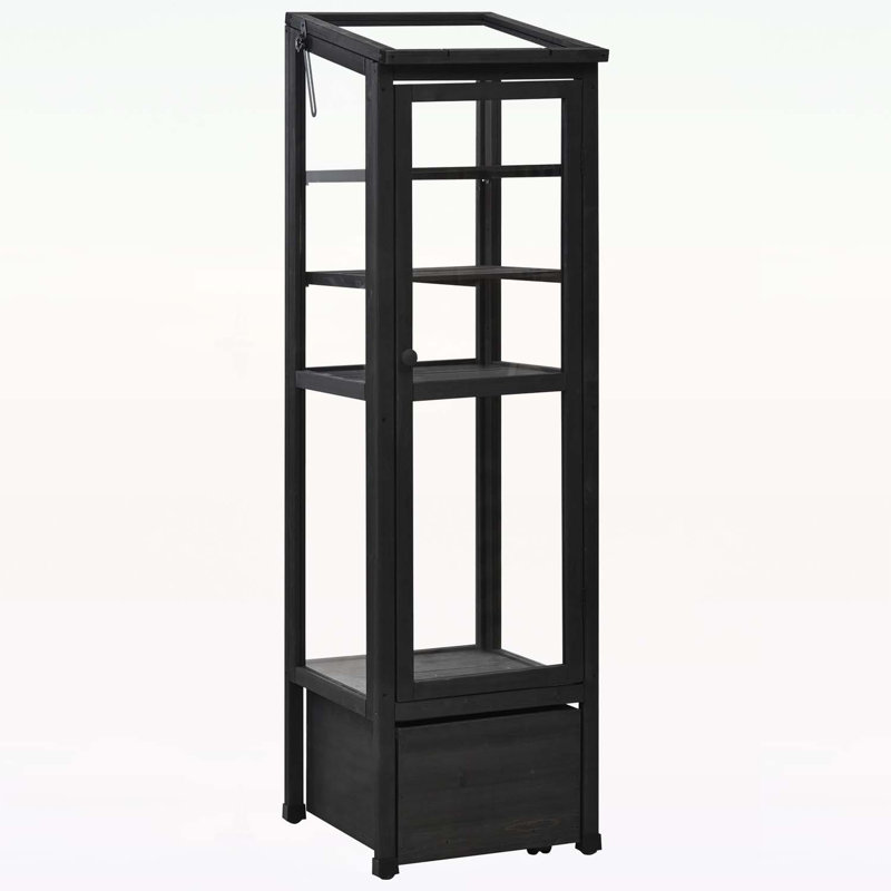 Versatile Portable Wooden Greenhouse for All Plant Types and Environments, Black
