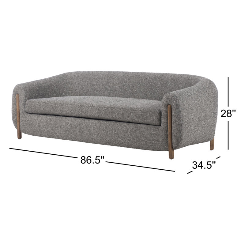 Lyla 86.5'' Sofa, Capri Ebony Textured Weave