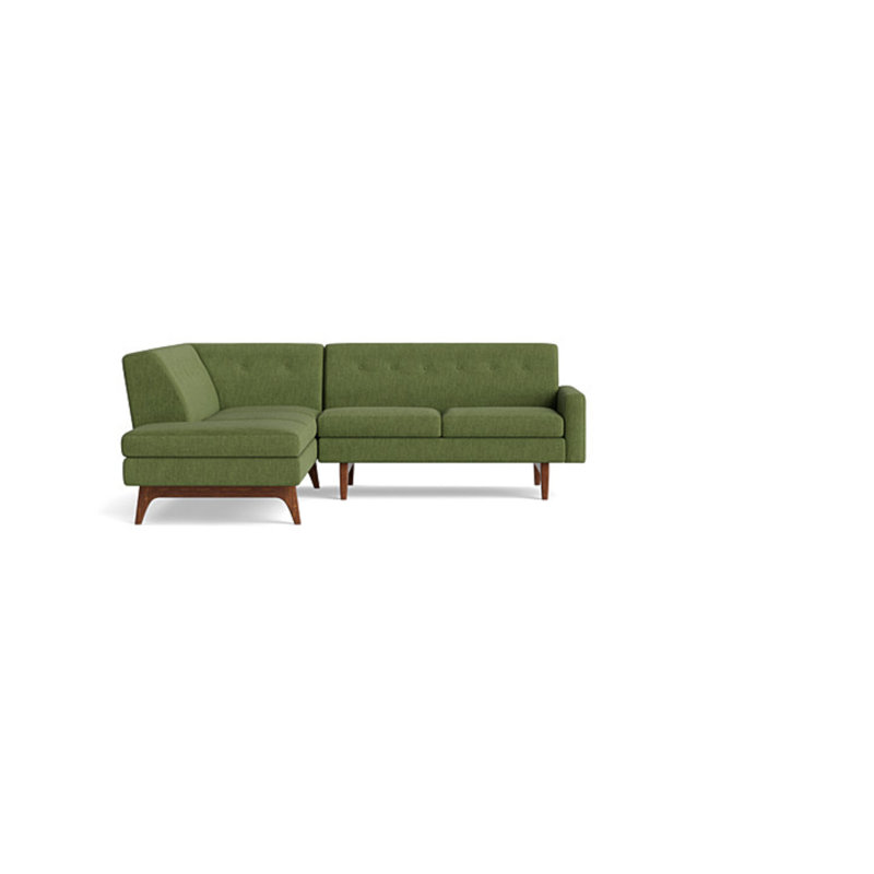 Tyler Sectional With Bumper (95" X 95"), Performance Weave - Basil, Left Hand Facing