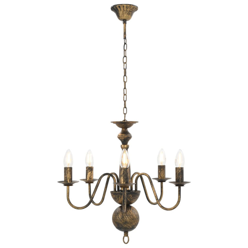 Cheesman 5 - Light Candle Style Chandelier, Black