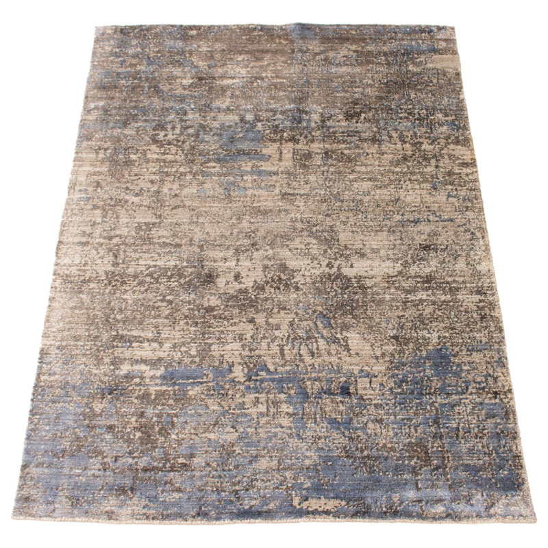 Tapis gris en laine tissé à la main Gadar