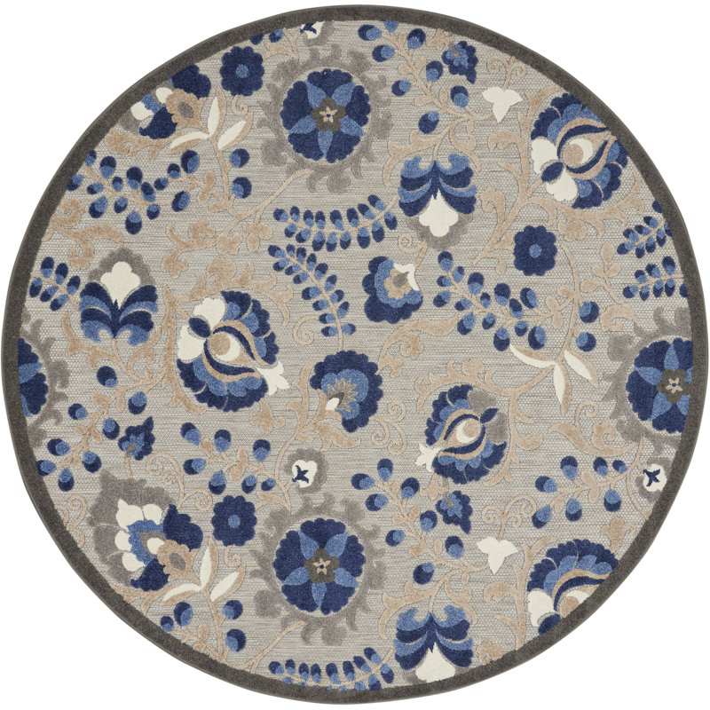 Aaryon Floral Indoor Rug, Round 7'10"