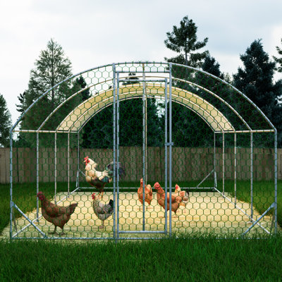 Large Metal Chicken Coop with Walk-in Design for Backyard and Farm Use