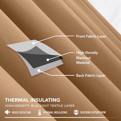 Triple Woven Blackout Curtains - Elegant Room Darkening