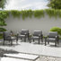 28.4" Outdoor Patio Furniture Aluminum Lounge Chair with Soft Cushion(Set Of 4)
