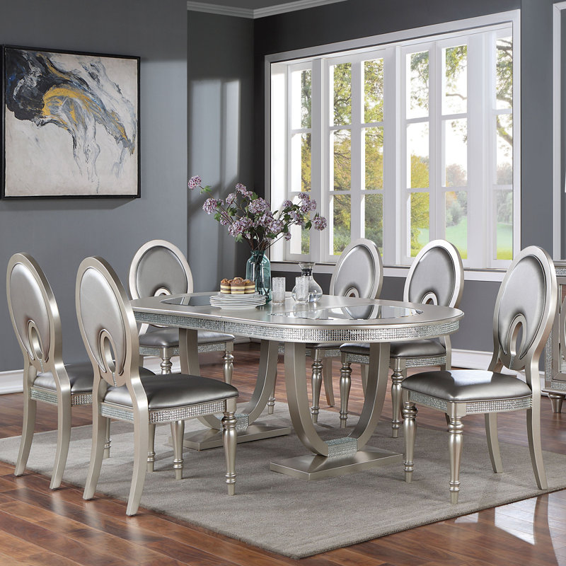 Bruun 7 - Piece Wood Dining Table Set, 7 Pieces: Table, 6 Chairs