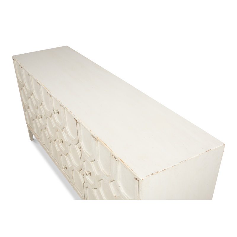 Becket 74'' W Solid Wood Sideboard, Antique White