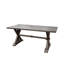 Table de salle à manger d'extérieur en aluminium avec pieds en forme de X et trou pour parasol Roomfitter