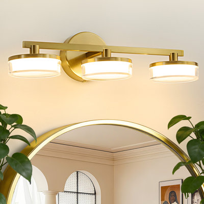 3 - Light Modern Bathroom LED Dimmable Vanity Light With Acrylic Shade