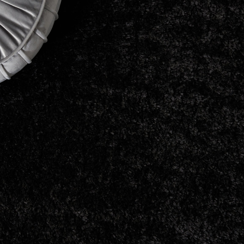 Artzt Black Area Rug, Round 6'7"