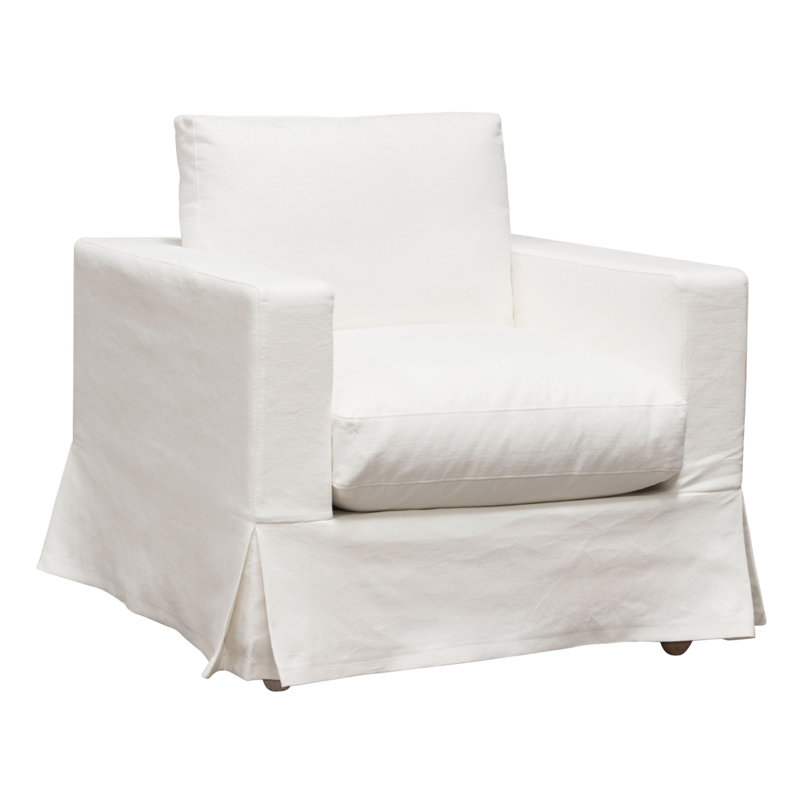Chaise Savannah en lin naturel blanc, Lin blanc