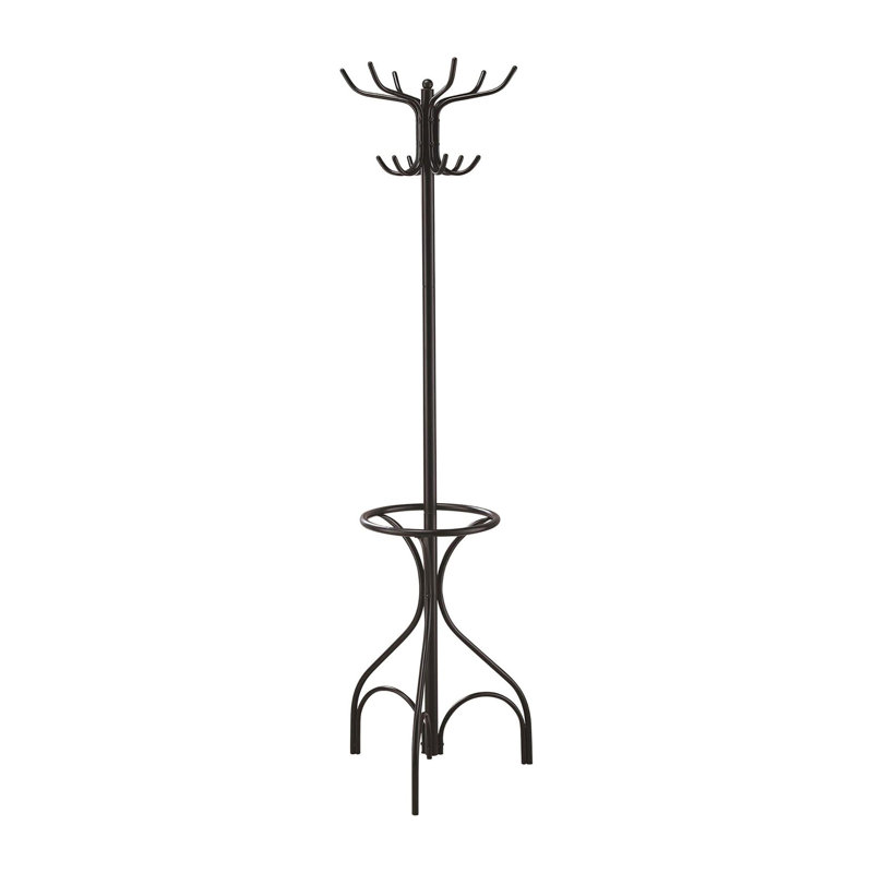 Black 12-Hook Coat Rack