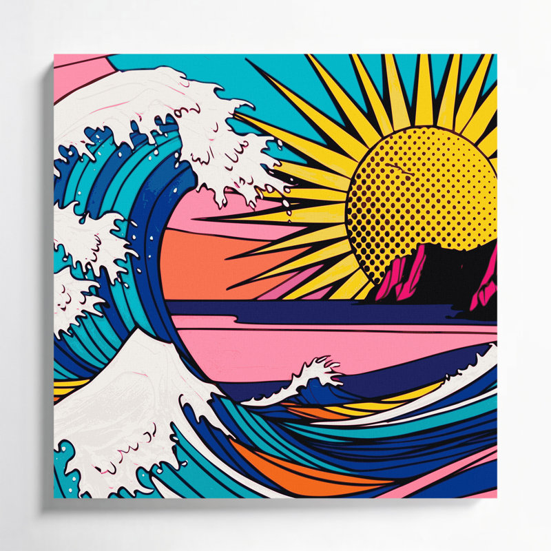 Art mural sur toile bleu côtier, H 8 po x l 8 po