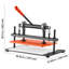 Machine de découpe du cuir 36 x 26 cm, plaque de gaufrage, découpe manuelle, pression de 1500 kg, course de 12 mm, double arbre de guidage, pour tissu, papier et silicone