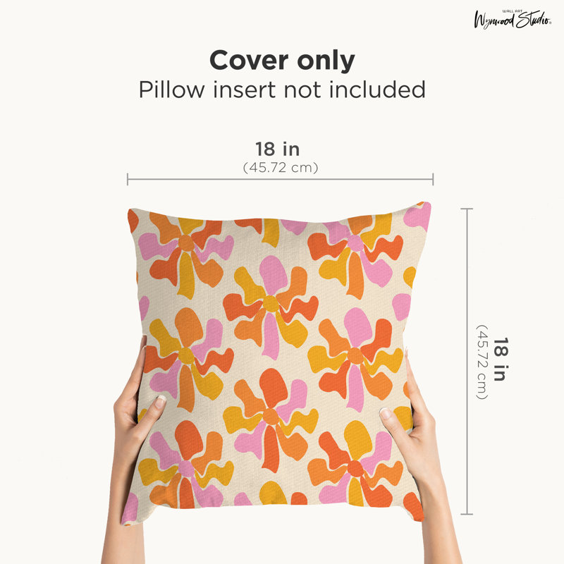 Housse de coussin floral en polyester