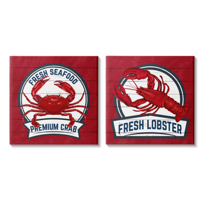 " Fresh Crab & Lobster " 2 Piece Art Graphic Art