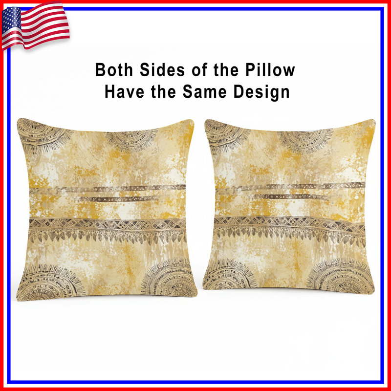 Mandala Tribal Pattern Double Sided Throw Pillows, 18 x 18 inches