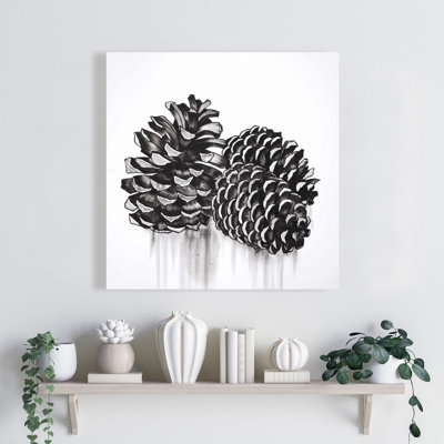 Rustic Still Life Canvas - Three Pine Cones | Bedroom Decor
