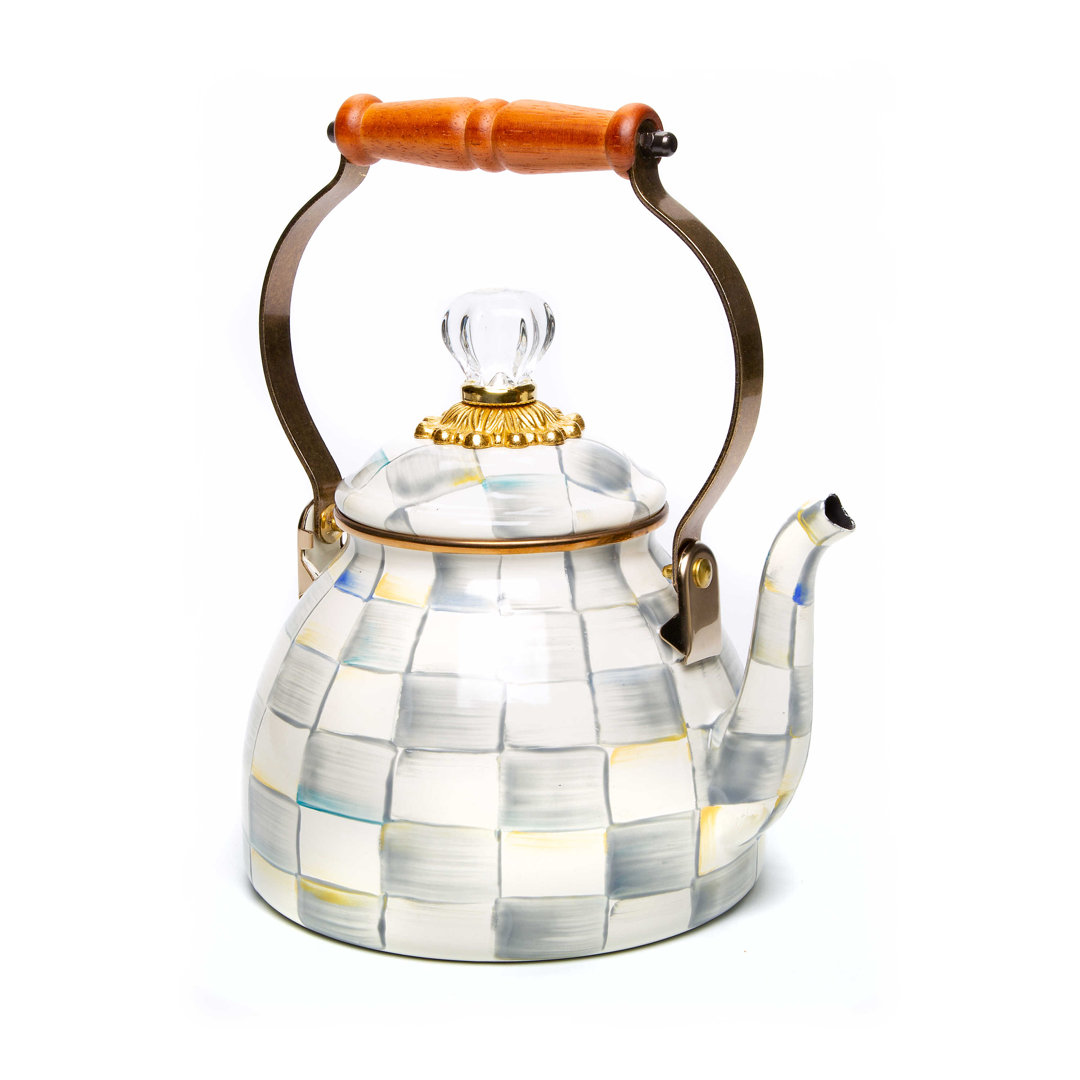 Sterling Check Tea Kettle MacKenzie-Childs 