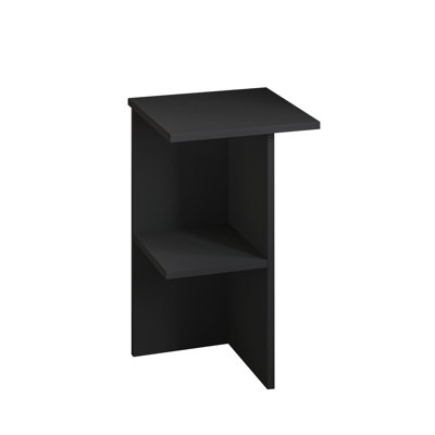 Modern Nightstand in Anthracite, 14.2 x 23.6 x 14.2 Inches | 100% Melamine Coated Particle Board, Thickness: 0.7 Inches | Sleek Design for Bedroom Storage, Durable & Stylish Addition to Any Room