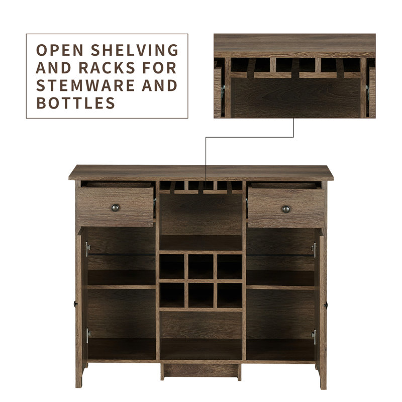 Sugarbush Rustic 2-Door Buffet with Wine Storage